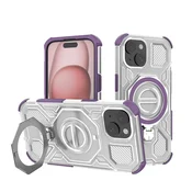 Hibridni ovitek Carbon Shield Pro za iPhone 15 - purple transparent