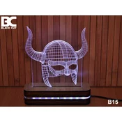Black Cut 3D Lampa sa 9 razlicitih boja i daljinskim upravljacem - Helmet ( B15 )