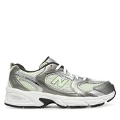 New Balance unisex za otroke. GR530V1 Čevlji 530 siva, zelena (37), Ravna stran, Čipke, Priložnostno, otroška moda