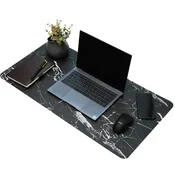 INF Namizna podloga 89x44 cm PU usnje Črna/Marmor, (21257096)