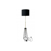 Tegola Podna Lampa Black+Golden Matt 1X60W E27 Black Lampshade