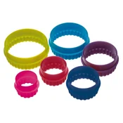 Set of 6 round cookie cutters, plastic - Colourworks