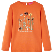 vidaXL Otroška majica z dolgimi rokavi žgano oranžna 104, (21018012)