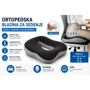Malatec Ortopedska blazina za sedenje iz spominske pene – ergonomska sedežna blazina za stol in avto
