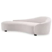 Casa Padrino luxury sofa white/black 230 x 113 x H. 70 cm - Curved living room sofa - Living room furniture - Living room furnishings - Luxury furniture - Luxury furnishings - Furniture luxury