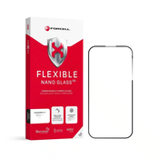 Forcell Flexible 5D - hibridno steklo za Samsung Galaxy S23 Ultra črno (Hot Bending) - deluje čitalnik