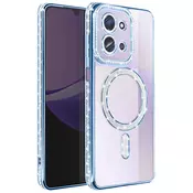 AVIZAR Ovitek za Redmi 15C, združljiv z MagSafe, z obrobo iz okrasnih kamnov, Modra, (5000189281)