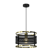Luster na sajli RIM 1xE27/60W/230V crna/zlatna