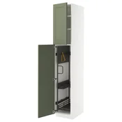 METOD Visoki element-ostava, bela/Axstad sivozelena, 40x60x220 cm