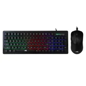 Tastatatura + miš Baracuda ORCA Full Layout/Membranska/RGB/US + 7200DPI/Opticki/Crna