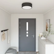 vidaXL Stropne Svetilke Flush Mount Črna O 38 cm Blago E27