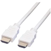 VALUE Value HDMI priključni kabel HDMI-A vtič 5.00 m bela 11.99.5705 #####4K UHD\, zaščiten HDMI kabel, (20421218)