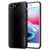 Cadorabo CADORABO Ohišje, združljiv z Apple - Stripe Optics v Opal Black - Zaščitni pokrov iz silikona TPU in hrbta iz kaljenega stekla, (20574456)