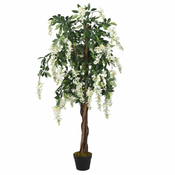 Greatstore Umetna glicinija 1470 listov 200 cm zelena in bela
