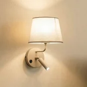 TK Lighting Stenna svetilka Maja, pesek, tekstil, svetloba za branje, višina 25 cm - spalnica - Tkanine/tekstil