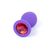 Gardj Europe Plug-Jewellery Purple Silicon PLUG Medium – Red Diamond