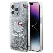Hello Kitty etui z bleščicami za iPhone 15 Pro Max - srebrna