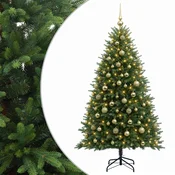 Vidaxl Umjetno božično drevo z okrasnimi kroglami 240 cm 300 LED
