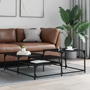 vidaXL Klubska miza Črni hrast 107 x 107 x 40 cm Inženirski les