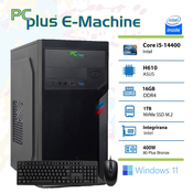 PCPLUS E-machine i5-14400 16GB 1TB NVMe SSD Windows 11 Home namizni računalnik + miška in tipkovnica