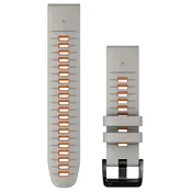 Garmin nadomestni pašček Quickfit 22, silikonski, Fog Gray/Ember Orange