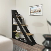 Hanah Home Polica 120x131,8x25cm Crno-Hrast