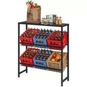 Homestar Stojalo za zaboje pijač 103x33x1135 cm Črno