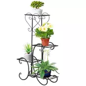Homestar Stojalo za rastline 4 nivoji 45x245x80 cm črno