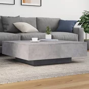Stolic za kavu s LED svjetlima sivi boja betona 100x100x31 cm