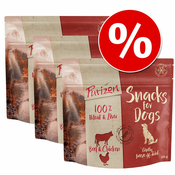 3x100g Purizon Snack za pse, Govedina & piščanec