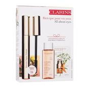 Clarins Mascara Supra Volume set: maskara Mascara Supra Volume 8 ml + micelarna vodica Cleansing Micellar Water 50 ml + serum za okoli oči Double Serum Eye 0,9 ml odtenek črna