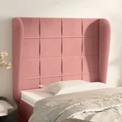 Vidaxl vidaXL Vzglavnik s krilci roza 93x23x118/128 cm žamet