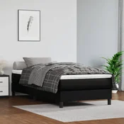 Madrac s džepicastim oprugama srednje tvrdoce crni 120x190x20 cm umjetne kože