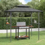 vidaXL Paviljon za žar s policami antracit 240x150x243 cm jeklo