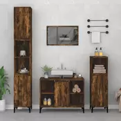 Vidaxl vidaXL Omarica za umivalnik dimljen hrast 80x33x60 cm