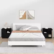 Vidaxl vidaXL Nočne omarice, komplet 2 kosov, črne, 50x34x50 cm, masiven borov les