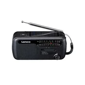 OEM Lenco, Ročni radio na sončno energijo z baterijo Model MCR-113, Črna, (5000250481)