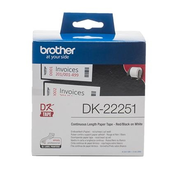 Brother DK22251 Neskončne nalepke 2-barvni tisk papirnate, 62mm x 15,24 m