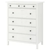 HEMNES Predalnik s 6 predali, bela lazura, 108x131 cm