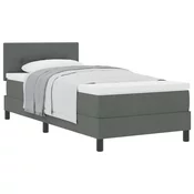 vidaXL Box Spring postelja z vzmetnico temno siva 80x200 cm tkanina