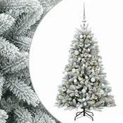 Vidaxl Umjetno božično drevo z okrasnimi kroglami 150 cm 150 LED
