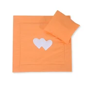 Bobono Posteljnina za voziček z odejo in polnilom za vzglavnik - Peach Hearts