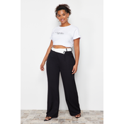 Trendyol Curve Black High Waist Wideleg Woven Trousers