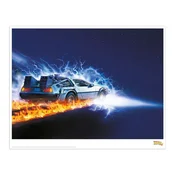 Back to the Future art print DeLorean vremenski skok, A3