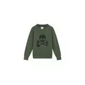 Scalpers Pulover Skull Intarsia antracit/kaki