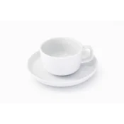 DUKA Porcelanasta skodelica s krožnikom 200 ml elegantna bela NORD