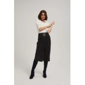 Midi skirt made of imitation leather