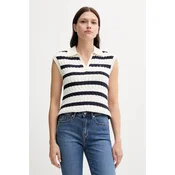 Bombažni brezrokavnik Tommy Hilfiger ženski, bež barva, WW0WW45655
