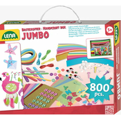 LENA: Jumbo ružicasti 800-dijelni kreativni komplet za igru