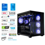 Računalnik MEGA MT S5 i7-14700/RTX5070Ti/32GB/2TB-4.0/750W/Brez OS/črna RGB + Estetski napajalni kabli [Vijolična/Črna)